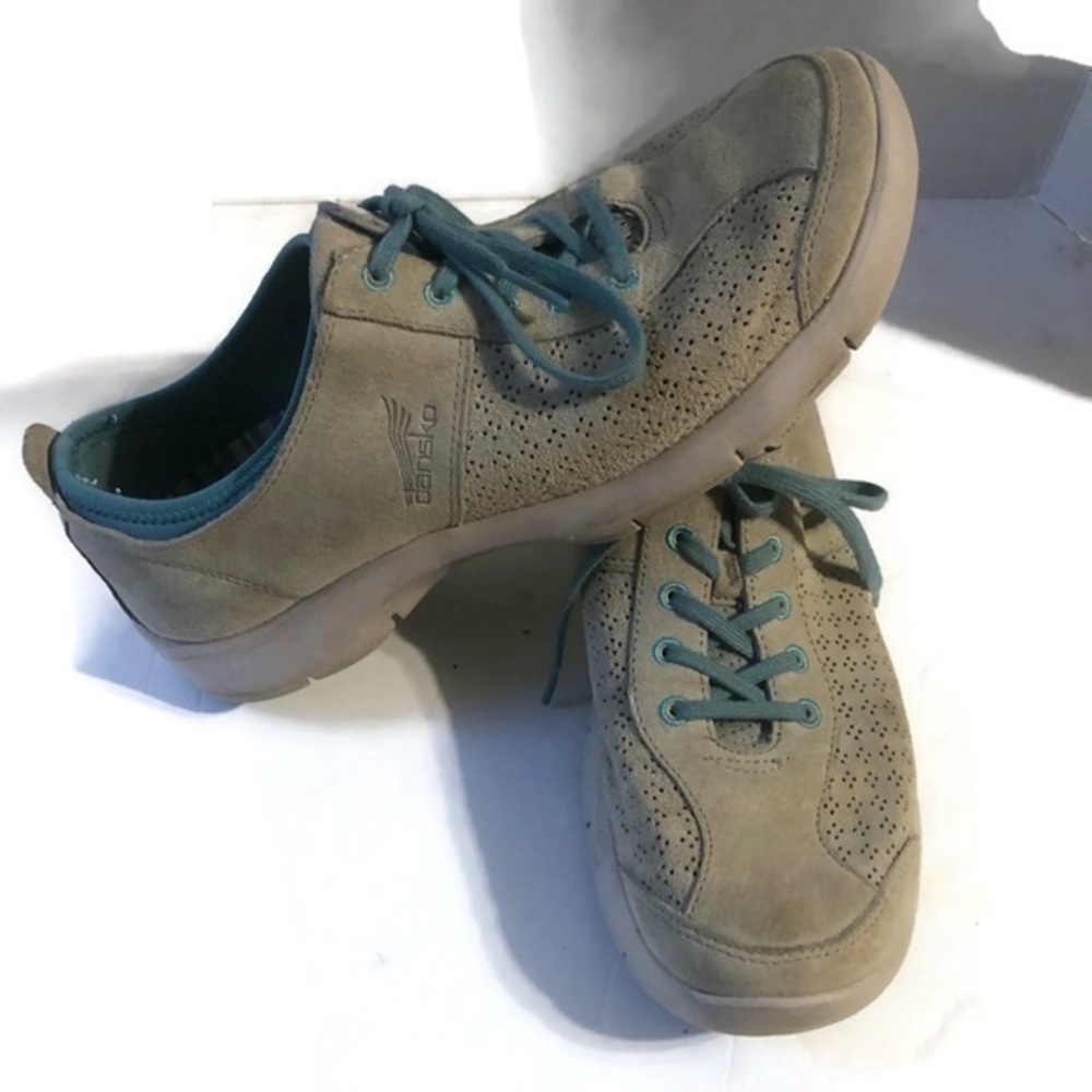 dansko womens leather gray slip resistant sneakers